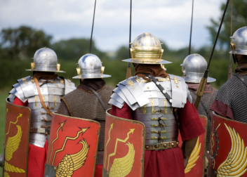 Roman Soldiers walking in the countryside