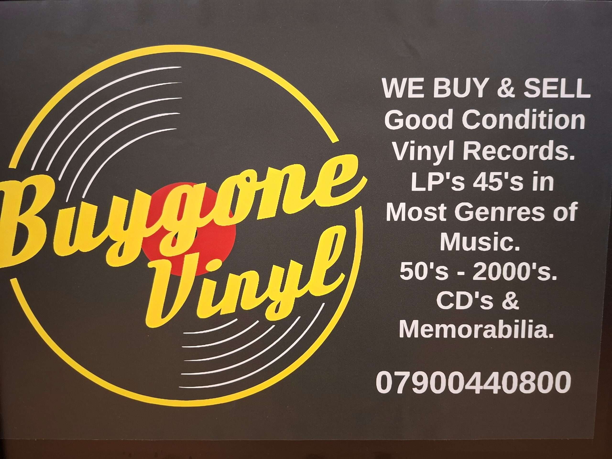 Bygones Vinyl record shop logo promoting vinyl records, music memorabilia and collectables.