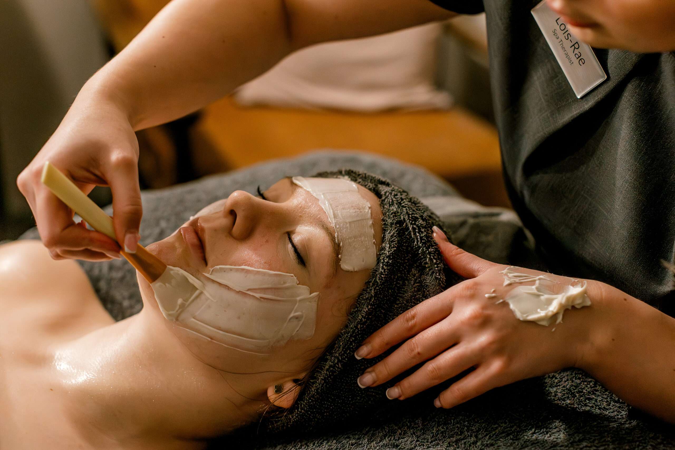 Relaxing spa treatment at Norfolk Mead Hotel featuring a facial treatment in a tranquil setting