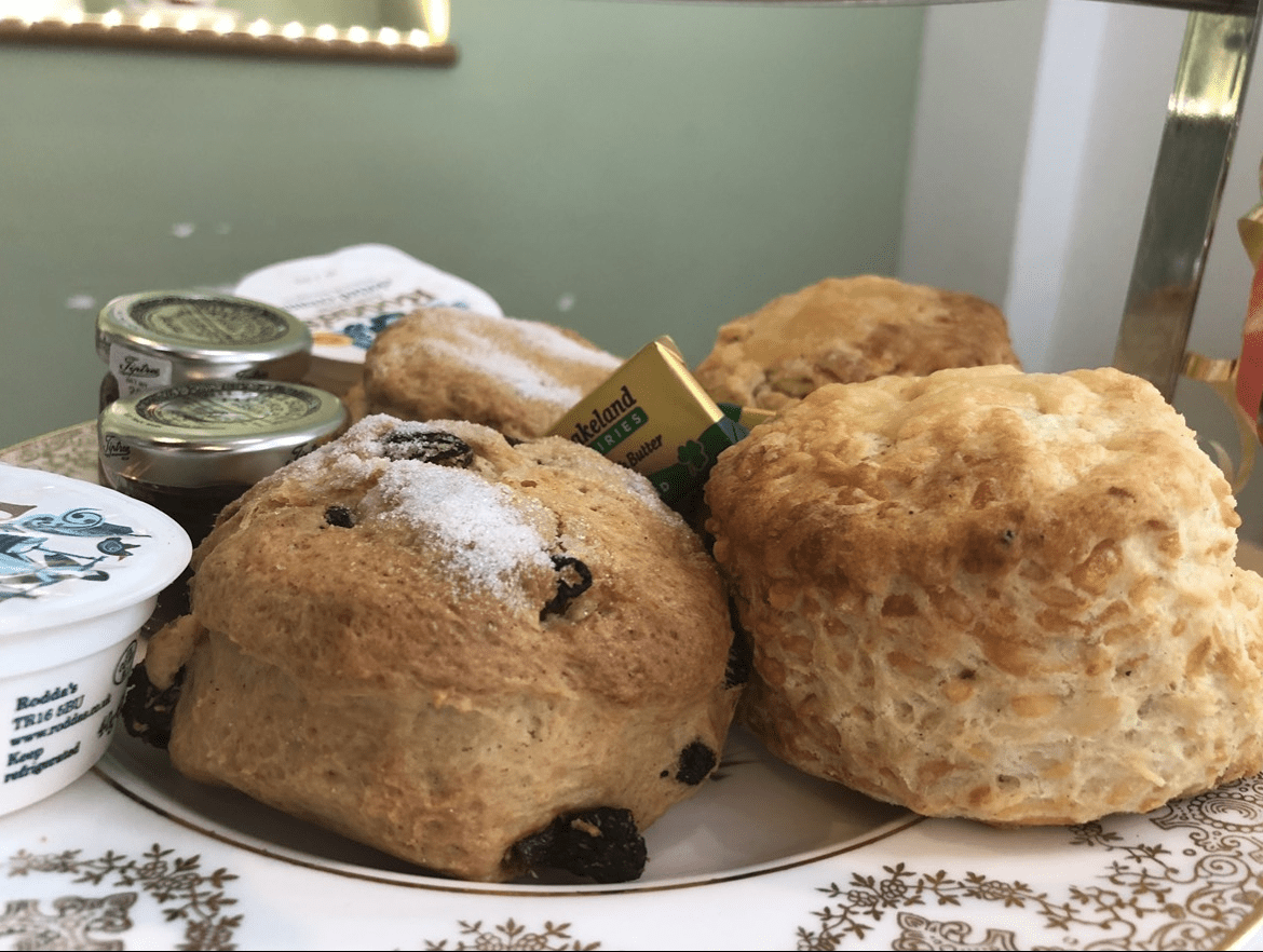 Freshly baked scones and pastries served at A Piece of Cake, a popular riverside café in Coltishall.